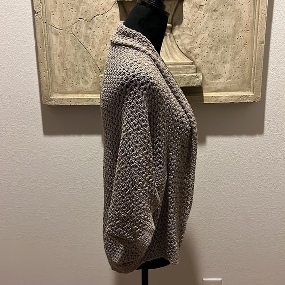 Jana open knit tan topper sweater cardigan sweater Sz L / XL - Picture 5 of 6